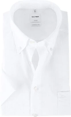 OLYMP Luxor Overhemd Comfort Fit Wit Korte Mouw -Kleding Kortingswinkel 13233 9 1
