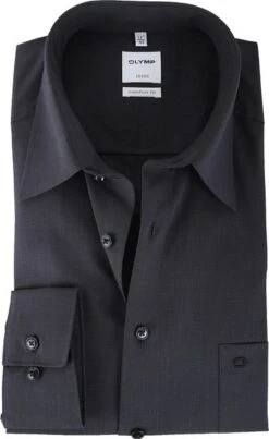 OLYMP Luxor Shirt Antraciet Comfort Fit -Kleding Kortingswinkel 13238 5 1