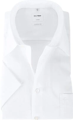 OLYMP Luxor Shirt Comfort Fit Wit Korte Mouw -Kleding Kortingswinkel 13274 6 1