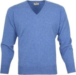 William Lockie Pullover Lamswol V Clyde Blue -Kleding Kortingswinkel 13935 4 1