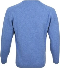 William Lockie Pullover Lamswol V Clyde Blue -Kleding Kortingswinkel 13935 6