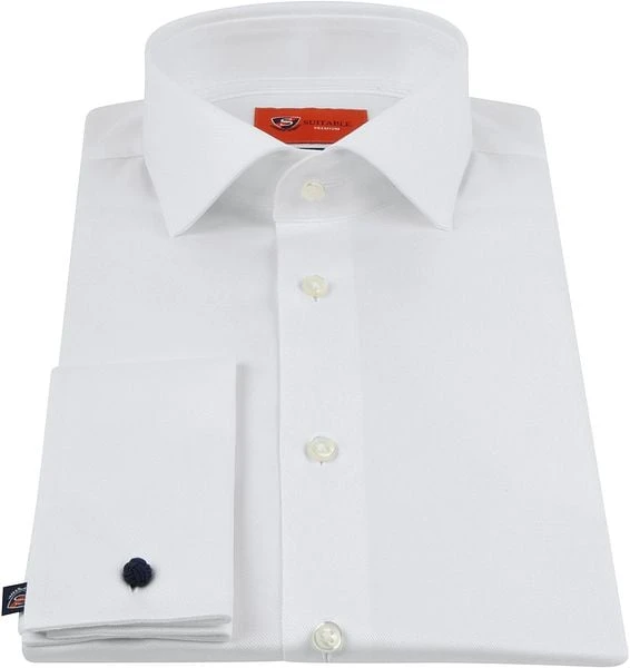 Suitable Overhemd White Twill Dubbelmanchet 8 Suitable Overhemd White Twill Dubbelmanchet - Afbeelding 6