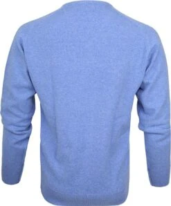 William Lockie Pullover Lamswol V Surf Mid Blue -Kleding Kortingswinkel 2625 6