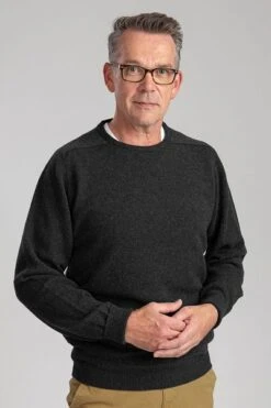 William Lockie Trui Lamswol Charcoal Antraciet -Kleding Kortingswinkel 2628 7