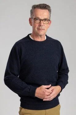 William Lockie Pullover Lamswol O Midnight Navy -Kleding Kortingswinkel 2631 7