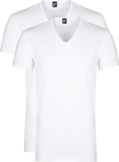 Alan Red Dean V-Hals T-Shirt Wit (2Pack)