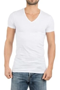Alan Red Dean V-Hals T-Shirt Wit (2Pack) -Kleding Kortingswinkel 2706 12