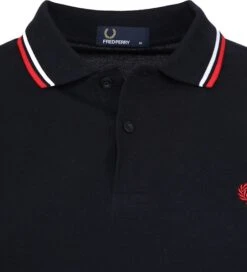 Fred Perry Polo Navy White Red -Kleding Kortingswinkel 5107 8