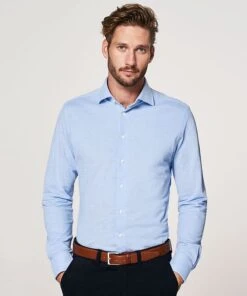 Profuomo Overhemd Knitted Blauw -Kleding Kortingswinkel 55284 10