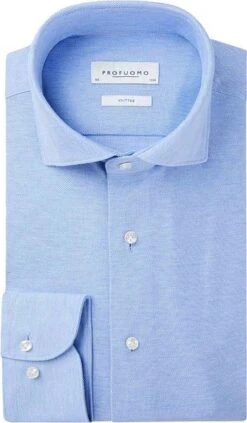 Profuomo Overhemd Knitted Blauw
