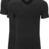 Slater 2-pack Stretch V-hals T-shirt Zwart