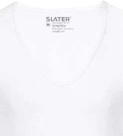 Slater 2-pack Stretch Diepe V-hals T-shirt Wit -Kleding Kortingswinkel 57112 5 1