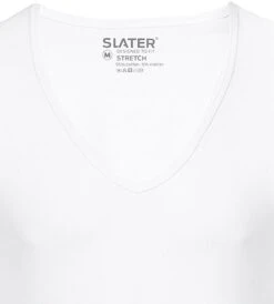Slater 2-pack Stretch Diepe V-hals T-shirt Wit -Kleding Kortingswinkel 57112 5