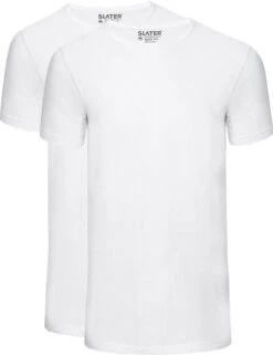Slater 2-pack Basic Fit T-shirt Wit -Kleding Kortingswinkel 57115 5 1