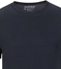 Slater 2-pack Basic Fit T-shirt Navy -Kleding Kortingswinkel 57116 2 1
