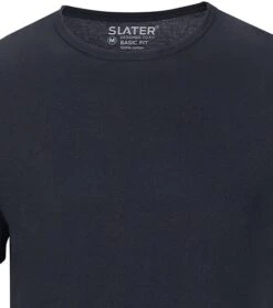 Slater 2-pack Basic Fit T-shirt Navy -Kleding Kortingswinkel 57116 2