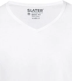 Slater 2-pack Basic Fit T-shirt V-hals Wit 11 Slater 2-pack Basic Fit T-shirt V-hals Wit -Kleding Kortingswinkel 57118 14