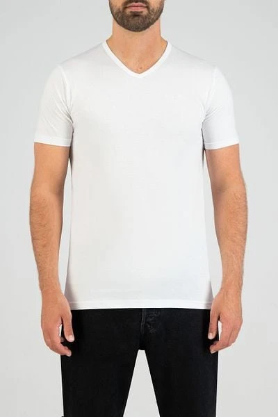 Slater 2-pack Basic Fit T-shirt V-hals Wit 8 Slater 2-pack Basic Fit T-shirt V-hals Wit - Afbeelding 6