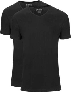 Slater 2-pack Basic Fit T-shirt V-hals Zwart -Kleding Kortingswinkel 57122 3 1