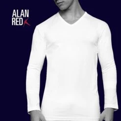Alan Red T-shirt Oslo V Hals Longsleeve -Kleding Kortingswinkel 57669 9