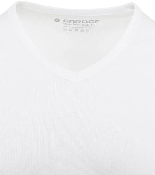 Garage Basic Wit V-Hals 5 Garage Basic Wit V-Hals - Afbeelding 3