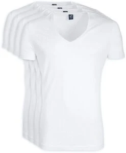 Suitable T-shirt Wit Diepe V Hals Vibamboru Bamboo Stretch 4Pack