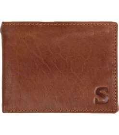 Suitable Portemonnee Tan Bruin Leer - Skim Proof