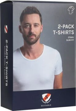 Suitable T-shirt Wit Diepe O-hals Otaru Stretch 2-Pack -Kleding Kortingswinkel 59445 7