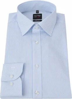 OLYMP Overhemd Level 5 Streep Blauw -Kleding Kortingswinkel 62621 3