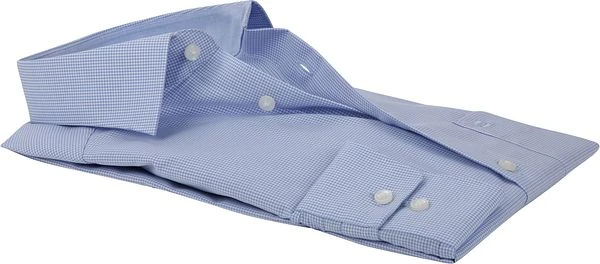 OLYMP Luxor MF Blauw Ruit Overhemd 6 OLYMP Luxor MF Blauw Ruit Overhemd - Afbeelding 4