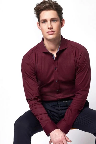 Desoto Overhemd Strijkvrij Bordeaux 301 7 Desoto Overhemd Strijkvrij Bordeaux 301 - Afbeelding 5