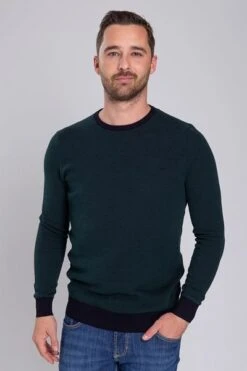 Suitable Katoen Bince Pullover Donkergroen -Kleding Kortingswinkel 63412 5