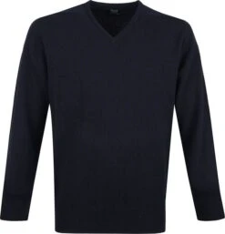 William Lockie V-Hals Lamswol Navy -Kleding Kortingswinkel 64279 1 1