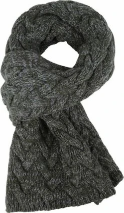 Profuomo Sjaal Donkergroen Kabelpatroon