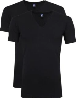 Alan Red T-Shirt V-Neck Stretch Zwart 2-Pack
