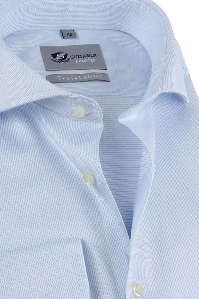 Suitable Overhemd Travel Blauw Dobby 7 Suitable Overhemd Travel Blauw Dobby - Afbeelding 5