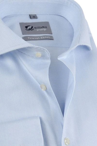 Suitable Overhemd Travel Blauw Dobby 4 Suitable Overhemd Travel Blauw Dobby - Afbeelding 2