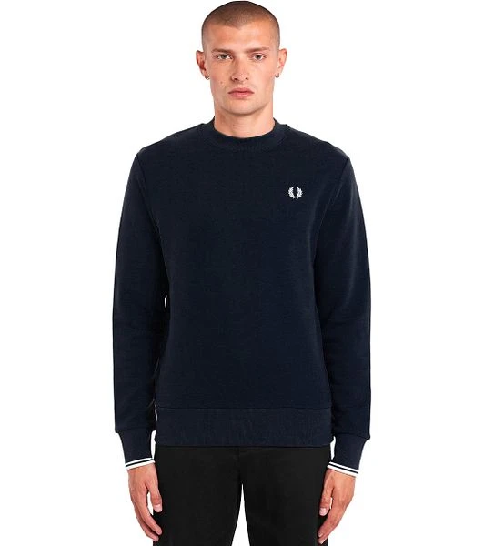 Fred Perry Sweater Logo Navy 4 Fred Perry Sweater Logo Navy - Afbeelding 2
