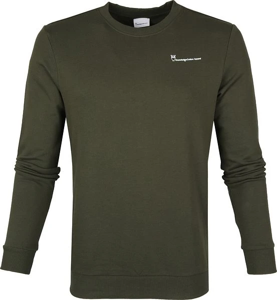 KnowledgeCotton Apparel Trui Logo Donkergroen 3 KnowledgeCotton Apparel Trui Logo Donkergroen