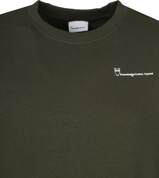 KnowledgeCotton Apparel Trui Logo Donkergroen 6 KnowledgeCotton Apparel Trui Logo Donkergroen - Afbeelding 4