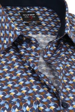 OLYMP Lvl 5 Overhemd Dessin Blauw 12 OLYMP Lvl 5 Overhemd Dessin Blauw -Kleding Kortingswinkel 67082 2 1