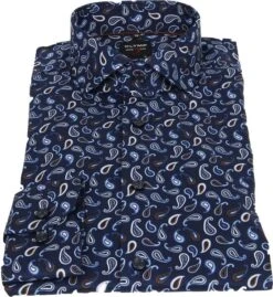 OLYMP Lvl 5 Overhemd Paisley Donkerblauw -Kleding Kortingswinkel 67086 3 1