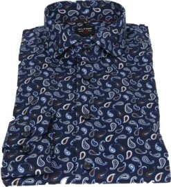 OLYMP Lvl 5 Overhemd Paisley Donkerblauw -Kleding Kortingswinkel 67086 3