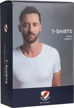 Suitable T-shirt Diepe O-hals Wit Otaru Stretch 4-Pack -Kleding Kortingswinkel 68285 6