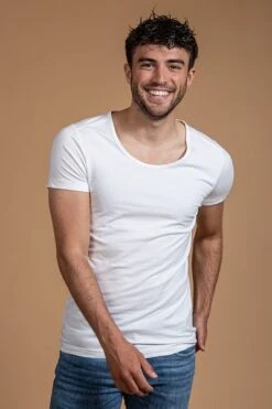 Suitable T-shirt Diepe O-hals Wit Otaru Stretch 4-Pack -Kleding Kortingswinkel 68285 8