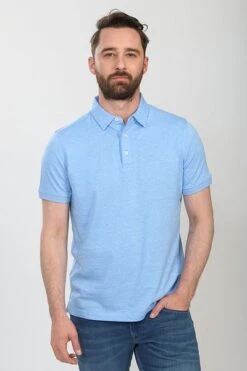 Suitable Prestige Melange Polo Blauw -Kleding Kortingswinkel 69253 5