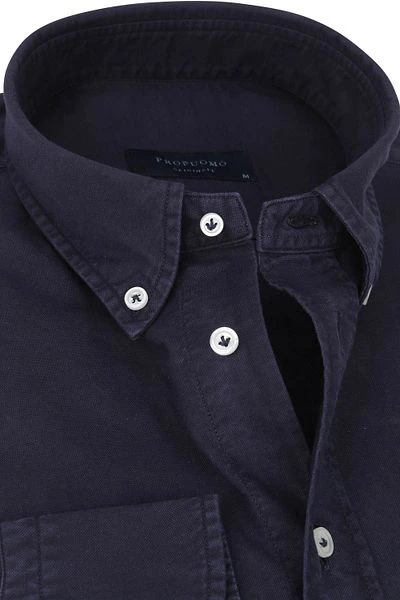 Profuomo Overhemd Garment Dyed Donkerblauw 5 Profuomo Overhemd Garment Dyed Donkerblauw - Afbeelding 3