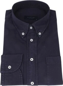 Profuomo Overhemd Garment Dyed Donkerblauw 11 Profuomo Overhemd Garment Dyed Donkerblauw -Kleding Kortingswinkel 69368 3