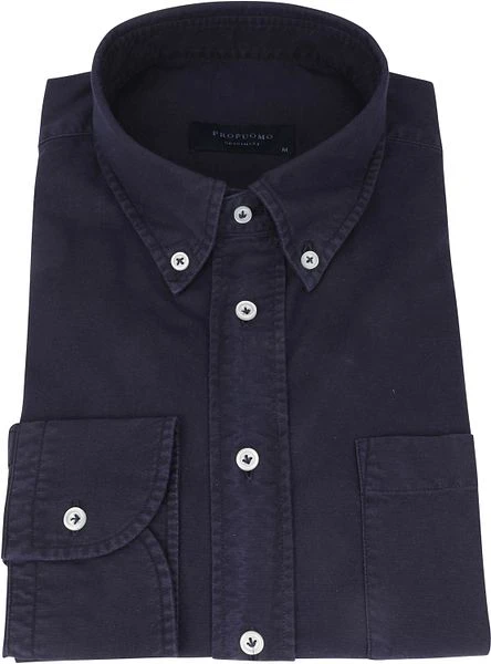 Profuomo Overhemd Garment Dyed Donkerblauw 6 Profuomo Overhemd Garment Dyed Donkerblauw - Afbeelding 4