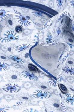 R2 Overhemd Extra Long Sleeve Fantasieprint Blauw 12 R2 Overhemd Extra Long Sleeve Fantasieprint Blauw -Kleding Kortingswinkel 70211 2 1